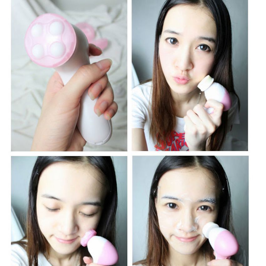 Face Cleansing Massager with 5 Attachments